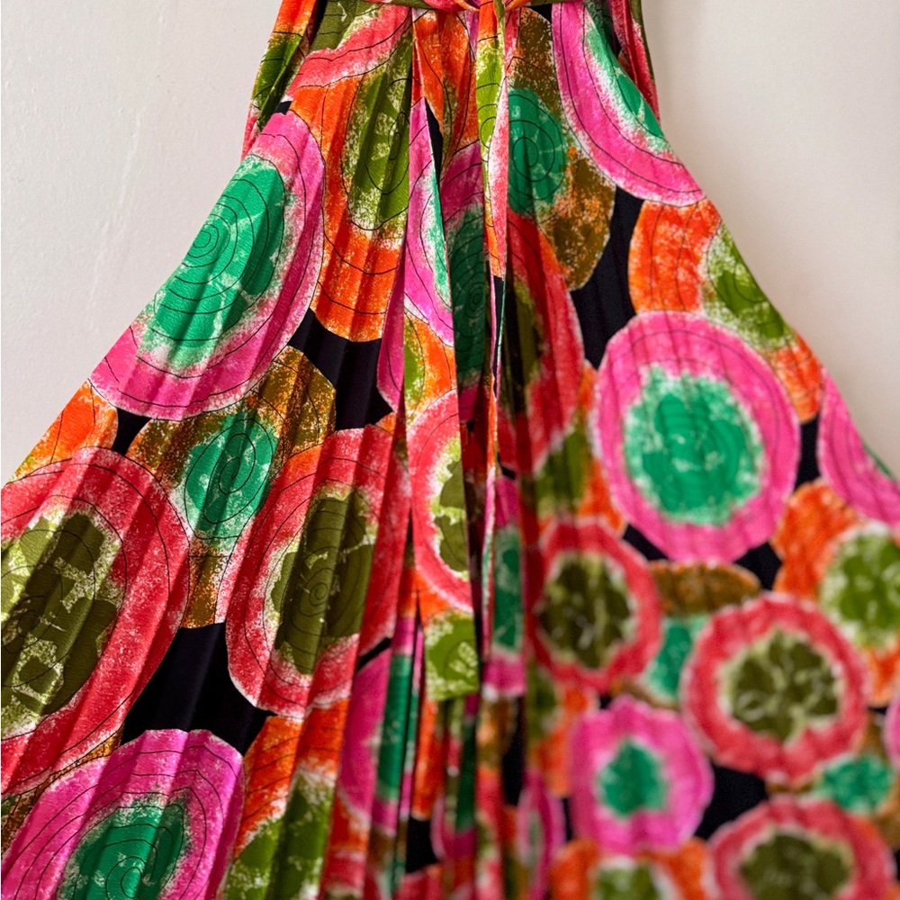 RARE Alice Polynesian Vintage 1970s Vibrant Multicolor Maxi Jumpsuit - Picture 5 of 11